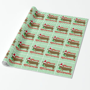 Frohe Weihnacht-Dackel-Verpackungs-Papier Geschenkpapier