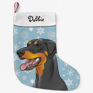 Frohe Weihnacht-Dobermann-Strumpf geplumpste Ohren Kleiner Weihnachtsstrumpf