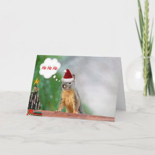 Frohe Weihnacht-Eichhörnchen-Sprichwort Ho Ho Ho! Feiertagskarte