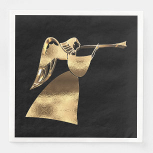 Frohe Weihnacht-eleganter schicker Engel, der Serviette