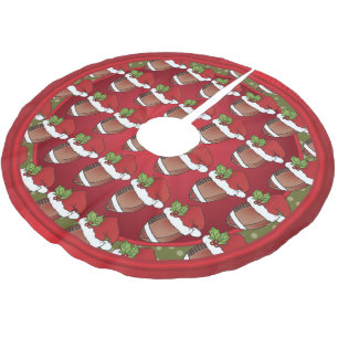 Frohe Weihnacht-Fußball-Liebhaber Polyester Weihnachtsbaumdecke