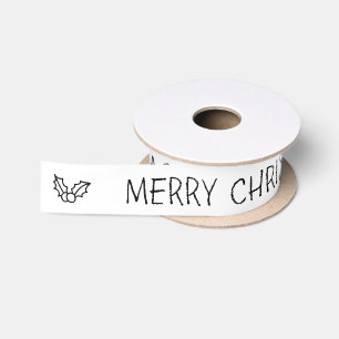 Frohe Weihnacht-Geschenk-Schwarzweiss-Band Satinband