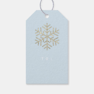 Frohe Weihnacht-Geschenk Script Goldpastellblau Geschenkanhänger