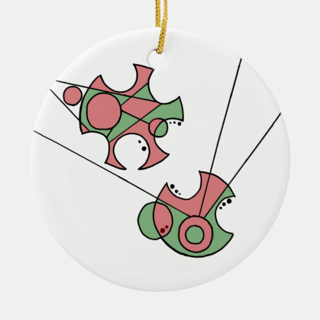 Frohe Weihnacht-(geschrieben in Gallifreyan) Keramikornament (Vorne)