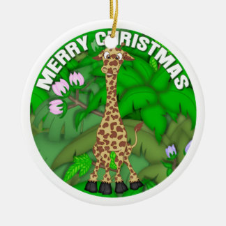 Frohe Weihnacht-Giraffe Keramikornament