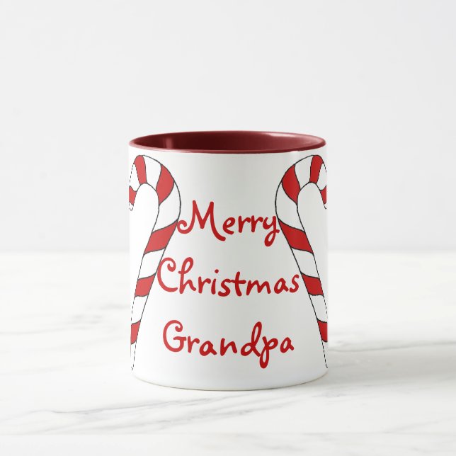 Frohe Weihnacht-Großvater-Zuckerstange-Tasse durch Tasse (Zentrum)
