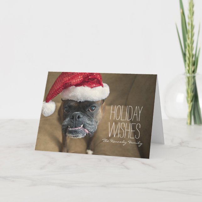 Frohe Weihnacht-Hund Feiertagskarte (Vorderseite)