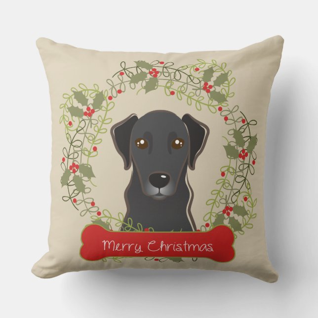 Frohe Weihnacht-Hundezucht Kissen (Vorderseite)