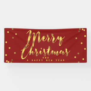 Frohe Weihnacht-Imitat-Goldconfetti-Rot Banner