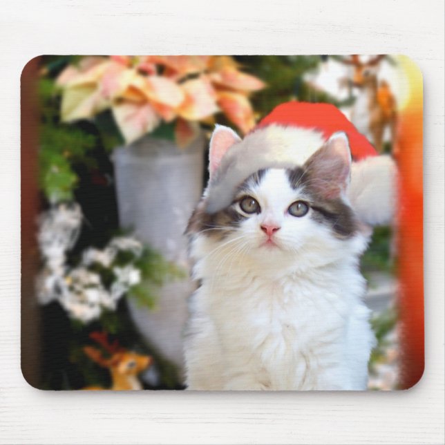 Frohe Weihnacht-Kätzchen Mousepad (Vorne)