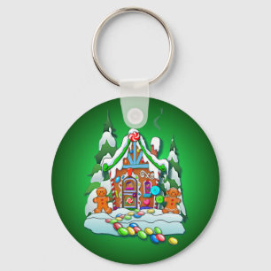 FROHE WEIHNACHT-LEBKUCHEN-HAUS durch SHARON SHARPE Schlüsselanhänger