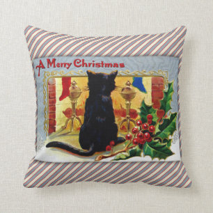 Frohe Weihnacht-Miezekatze Kissen