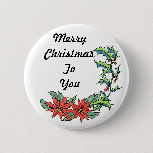 Frohe Weihnacht-Mitteilungs-Knopf-Button Abzeichen Button (Vorderseite)