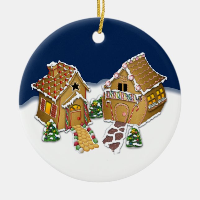 Frohe Weihnacht-Nachbar Keramik Ornament (Vorne)