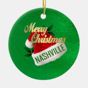 Frohe Weihnacht-Nashville-Verzierung Keramikornament