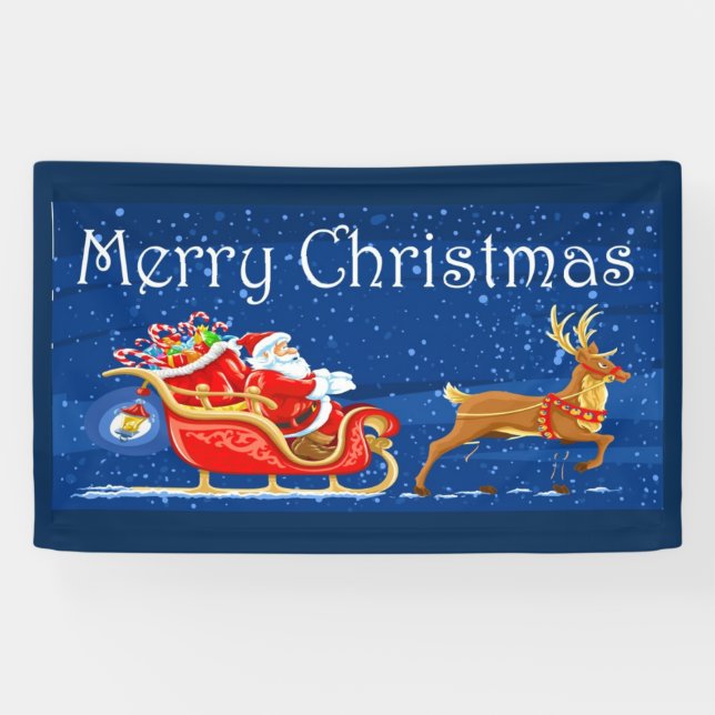 Frohe Weihnacht-niedlicher Weihnachtsmann-Cartoon Banner (Horizontal)