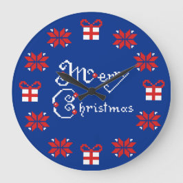 Frohe Weihnacht-Norweger-Verzierungen Große Wanduhr