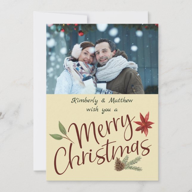 Frohe Weihnacht-personalisierter Foto-Feiertag Feiertagskarte (Vorderseite)