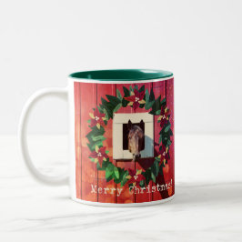 Frohe Weihnacht-Pferd Zweifarbige Tasse