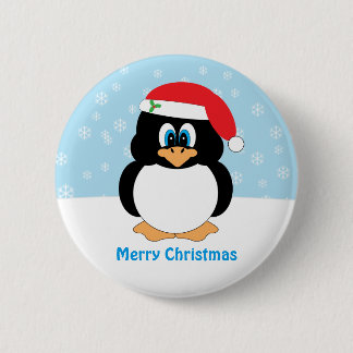 Frohe Weihnacht-Pinguin-Knopf Button