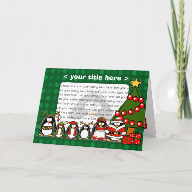 Frohe Weihnacht-Pinguine Feiertagskarte (Vorderseite)