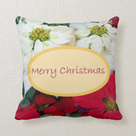 Frohe Weihnacht-Poinsettia Kissen