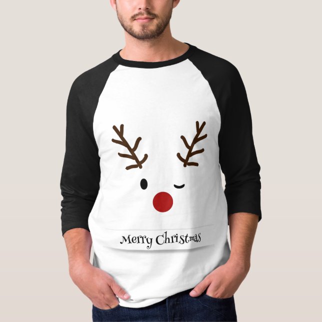 Frohe Weihnacht-Ren T-Shirt (Vorderseite)