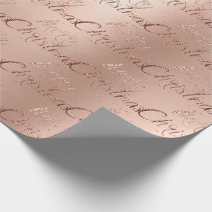 Frohe Weihnacht-Rosen-GoldGlitzer-Skript Elegant1 Geschenkpapier