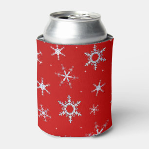Frohe Weihnacht-Rot-Schneeflocken Dosenkühler