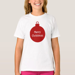 Frohe Weihnacht-rote Verzierungs-personalisierter T-Shirt