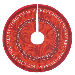 Frohe Weihnacht-rotes Entwurfs-Muster Polyester Weihnachtsbaumdecke