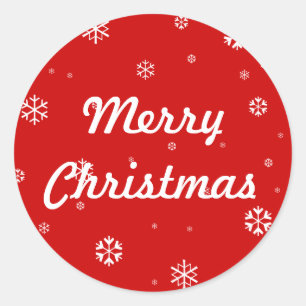 Frohe Weihnacht-Schneeflocken Runder Aufkleber
