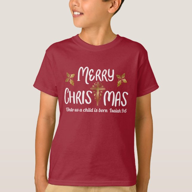 Frohe Weihnacht-Schrift T-Shirt (Vorderseite)