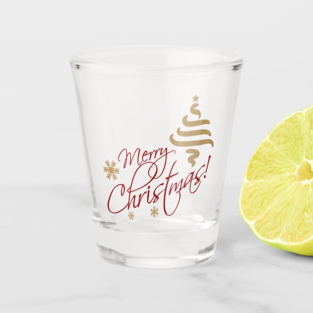 Frohe Weihnacht-Schuss Schnapsglas (Vorderseite)