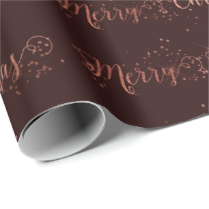 Frohe Weihnacht-Skript-Rosen-Goldbordeaux Geschenkpapier