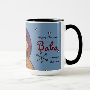 Frohe Weihnacht-ukrainische Mädchen-Volkskunst Tasse
