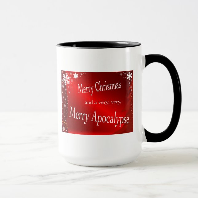 "Frohe Weihnacht-und Apokalypse-" Becher Tasse (Rechts)