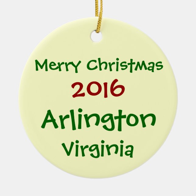 FROHE WEIHNACHT-VERZIERUNG 2016 ARLINGTONS KERAMIKORNAMENT (Vorne)