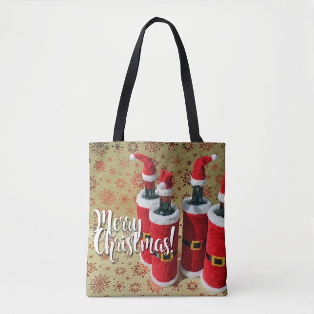 Frohe Weihnacht-Wein-Taschen-Tasche! Tasche (Vorderseite)
