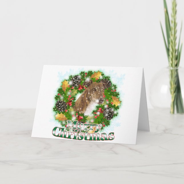 Frohe Weihnacht-Windhund Feiertagskarte (Vorderseite)