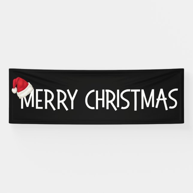 Frohe Weihnacht-wunderliche Weihnachtsmannmütze Banner (Horizontal)
