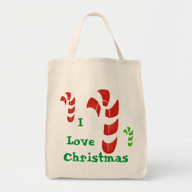 Frohe Weihnacht-Zuckerstange-Geschenktasche Tragetasche (Vorne)