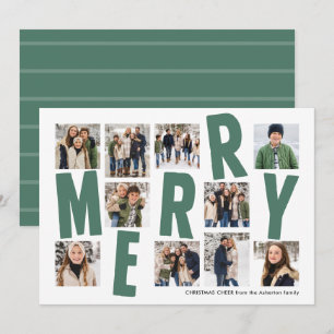 Frohe Weihnachten 10er Fotocollage fett modern grü