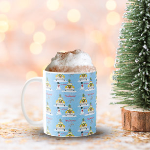 Frohe Weihnachten 1950er Jahre New York Yellow Cab Kaffeetasse