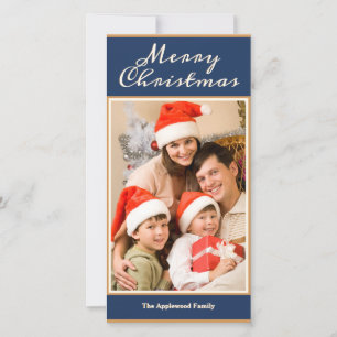 Frohe Weihnachten 1 Foto Elegantes Faux-Gold Blau