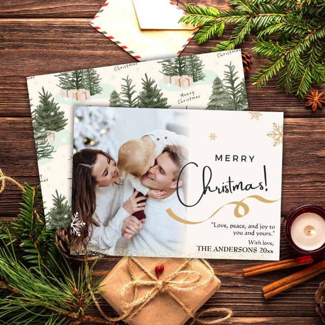 Frohe Weihnachten 1 Foto Weihnachtsbaumschneeflock (Front/Back )