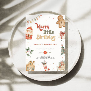 Frohe Weihnachten 1. Geburtstagseinladung Einladung