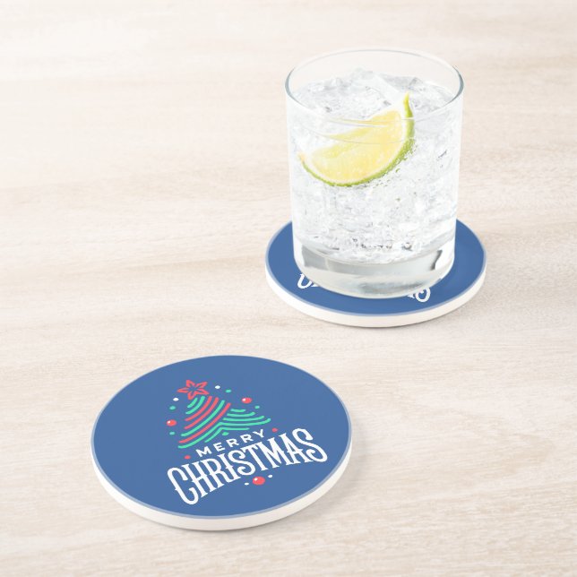 Frohe Weihnachten 1 Getränkeuntersetzer (Seite)