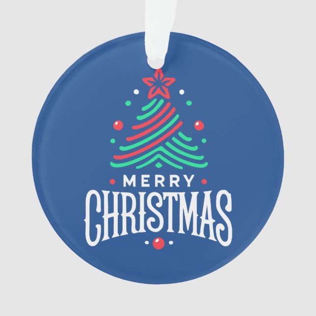 Frohe Weihnachten 1 Ornament (Vorderseite)