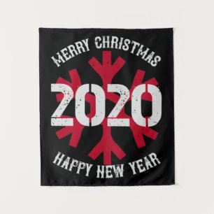 Frohe Weihnachten 2020 Frohes Neues Jahr Wandteppich